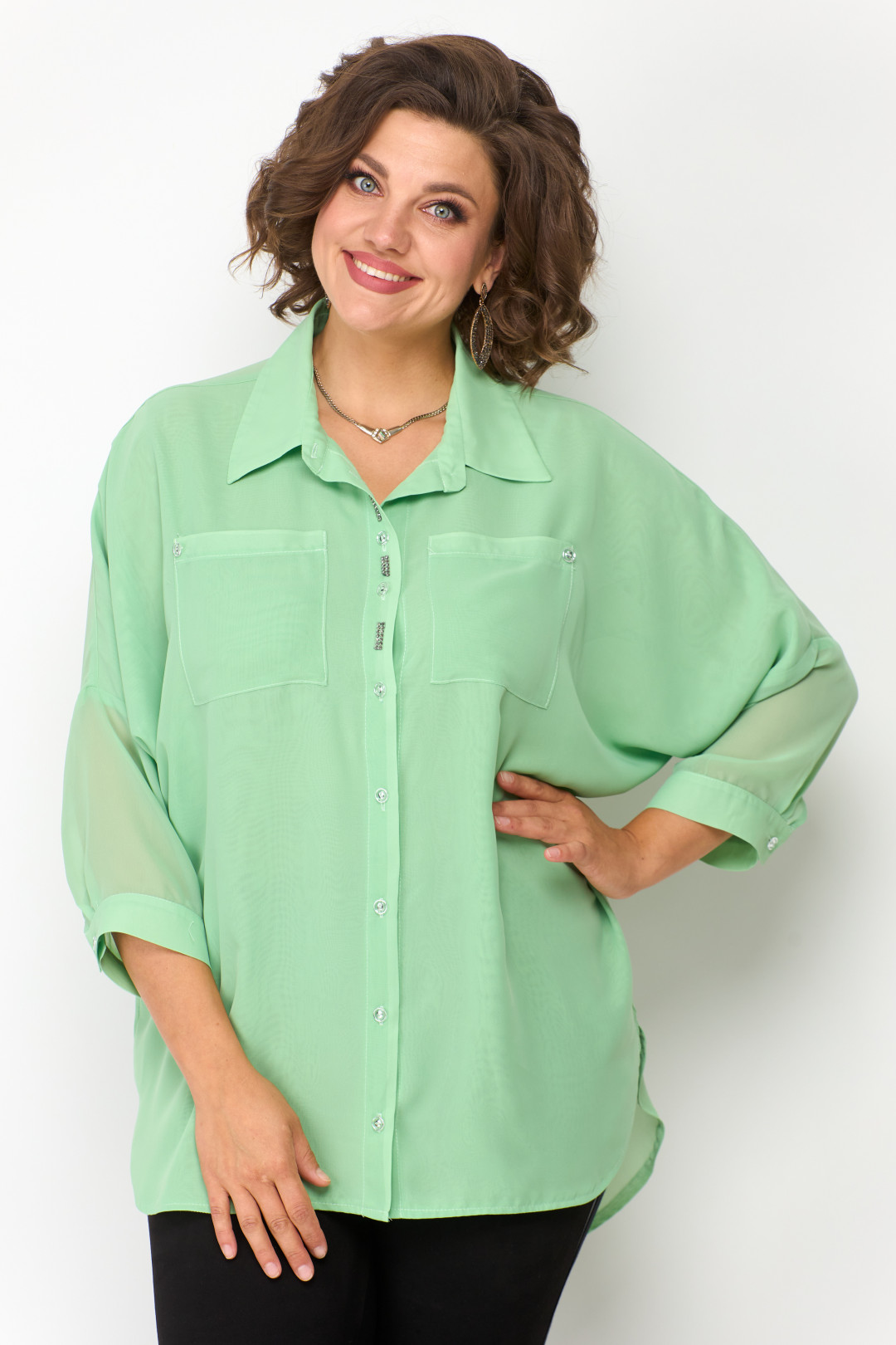 Блузка Solomea Lux 869 салатовый - фото 1